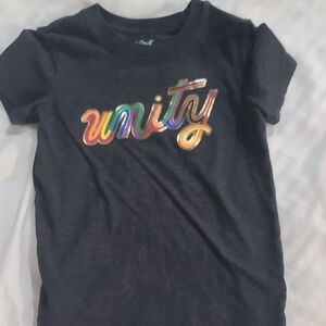 Cat & Jack Black Tee with Rainbow Unity Design